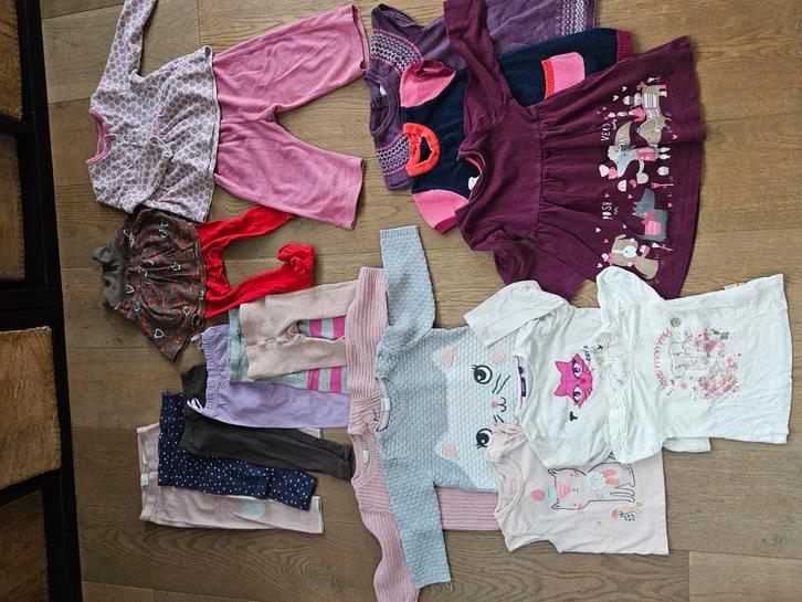 Grote set van 18 stuks voor meisje maat 80, Kinderen en Baby's, Babykleding | Maat 80, Zo goed als nieuw, Meisje, Ophalen