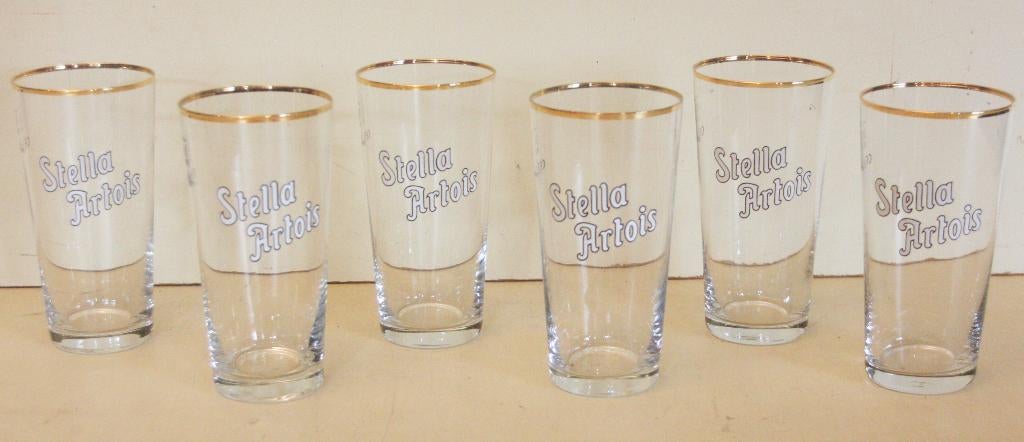 Stella Artois Boerkes 25cl / Emaille Logo & Gouden Randje, Verzamelen, Glas en Drinkglazen, Zo goed als nieuw, Bierglas, Ophalen of Verzenden