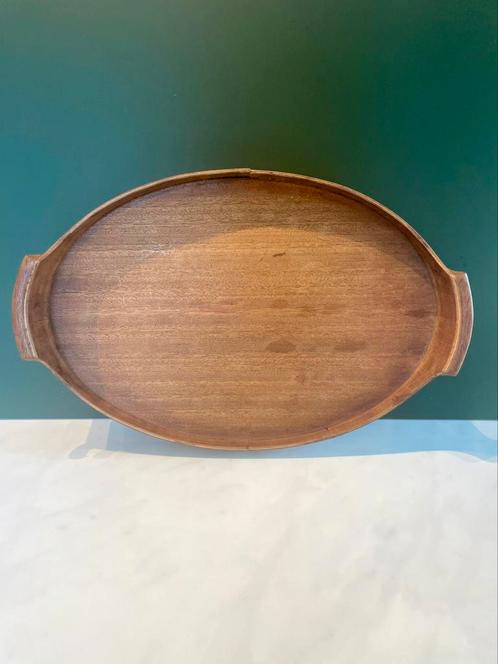 Vintage dienblad, Huis en Inrichting, Woonaccessoires | Dienbladen, Zo goed als nieuw, Hout, Ovaal, Ophalen of Verzenden