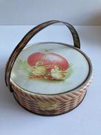 Antiek blikken doos met Paas taferelen met handvat, Antiek en Kunst, Curiosa en Brocante, Ophalen of Verzenden