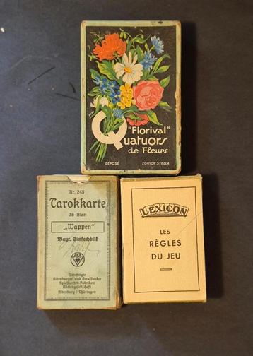  Lot de 3 jeux de cartes vintage beschikbaar voor biedingen