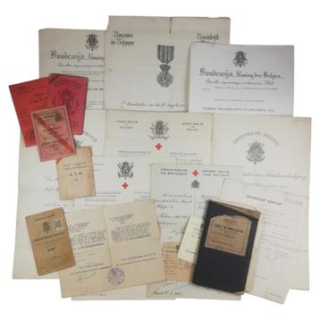 Lot documenten en medailles Belgisch veteraan 14-18 / Rode K beschikbaar voor biedingen