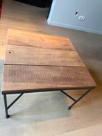 Salontafel in houten planken met zwart ijzer onderstel, Enlèvement, Comme neuf