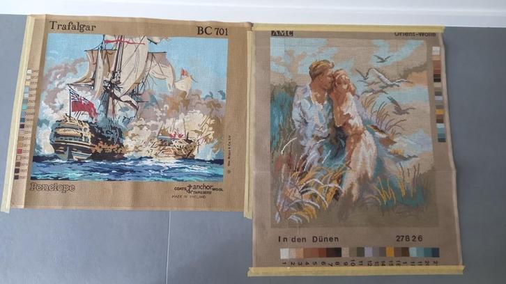 2 voorgedrukte kruisjessteekdoeken, Hobby en Vrije tijd, Naaien en Fournituren, Ophalen of Verzenden