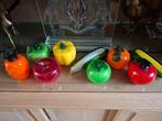 9 glazen stukken fruit murano, Ophalen