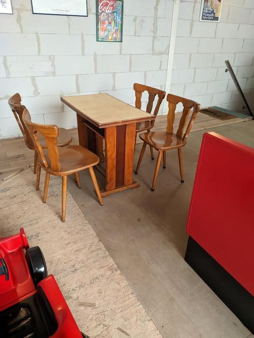 Cafetafel met 4 cafestoelen RETRO, Verzamelen, Retro, Huis en Inrichting, Ophalen