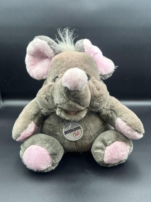 Knuffel Olifant – Althans Club – Grijs & Roze – 30 cm, Kinderen en Baby's, Speelgoed | Duplo en Lego, Zo goed als nieuw, Ophalen of Verzenden