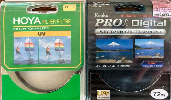 Filters voor cameralenzen 72mm, TV, Hi-fi & Vidéo, Photo | Filtres, Comme neuf, Filtre polarisant, 70 à 80 mm, Autres marques
