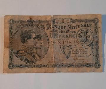 Bankbiljet 1 franc België. 1920. beschikbaar voor biedingen