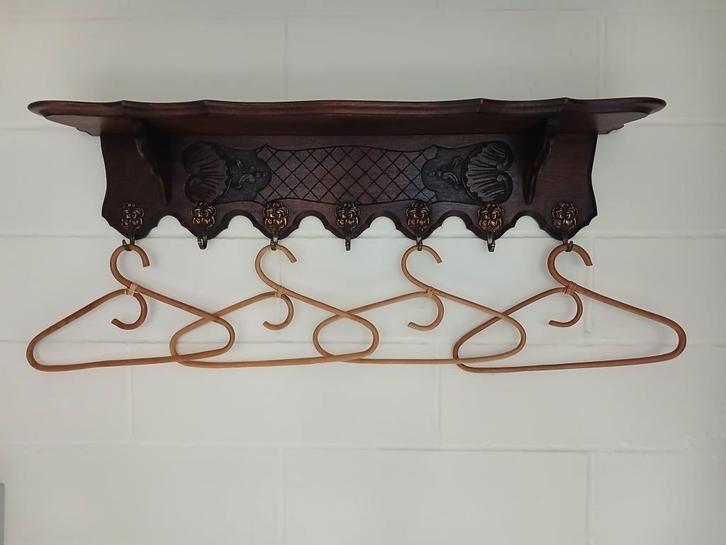 Portemanteau mural en bois massif avec 7 crochets cuivré, Maison & Meubles, Accessoires pour la Maison | Portemanteaux, Utilisé
