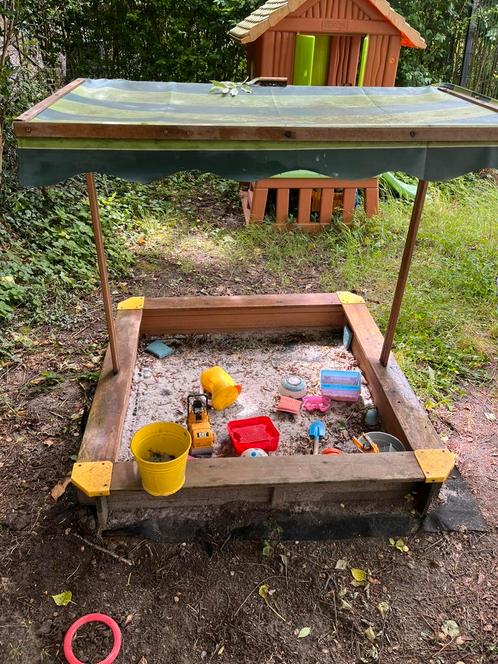 Bac à sable avec toit – 118 x 118 x 118 cm, Kinderen en Baby's, Speelgoed | Buiten | Skelters, Gebruikt, Ophalen
