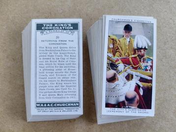 The King's Coronation complete set 50 chromos 1937 Churchman beschikbaar voor biedingen