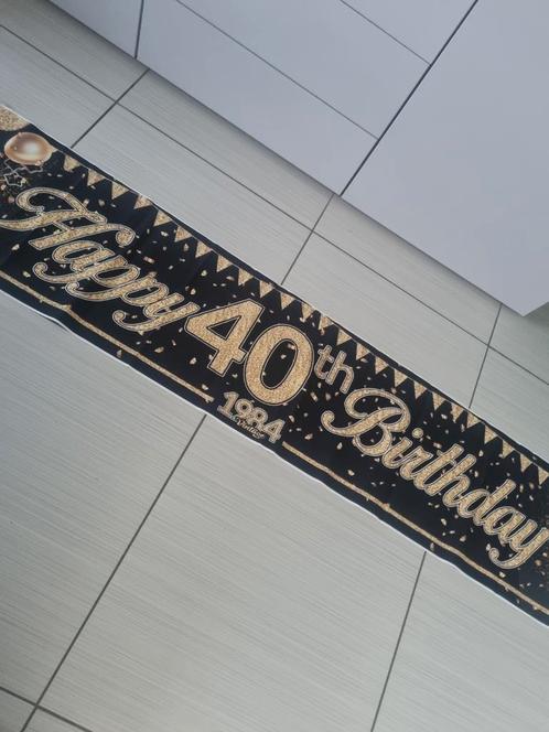 Banner "40ste verjaardag", Hobby en Vrije tijd, Feestartikelen, Zo goed als nieuw, Ophalen of Verzenden