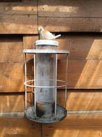 Mangeoire a oiseaux en métal et cylindre en verre, Enlèvement, Comme neuf, Verre