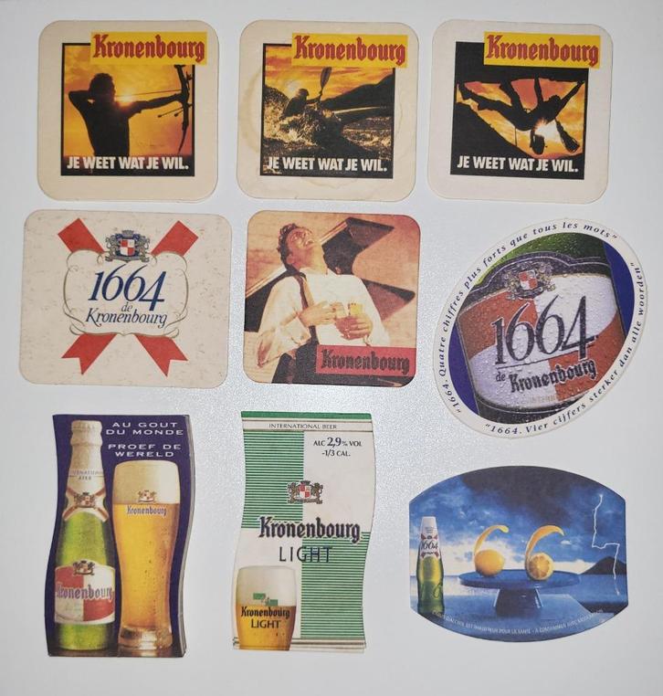 bierviltje kronenbourg 1164 bierkaartje viltjes, Verzamelen, Biermerken, Gebruikt, Viltje(s), Overige merken, Ophalen of Verzenden