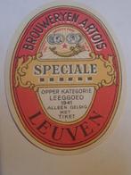 oud bieretiket Speciale Artois, Verzamelen, Biermerken, Ophalen of Verzenden, Zo goed als nieuw, Overige typen, Overige merken