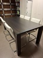 Eettafel en 6 stoelen, Huis en Inrichting, Tafels | Eettafels, Ophalen, Gebruikt, 50 tot 100 cm, Vijf personen of meer