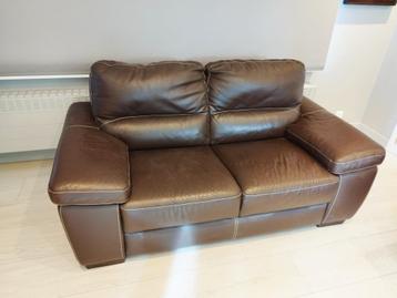 Divan en cuire brun 2 et ou 3 places motorisés, 75 à 100 cm, Classique moderne, Comme neuf, Enlèvement