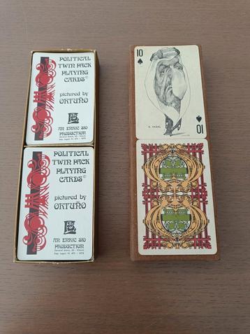 Vintage luxe-editie double deck speelkaarten - karikaturen beschikbaar voor biedingen