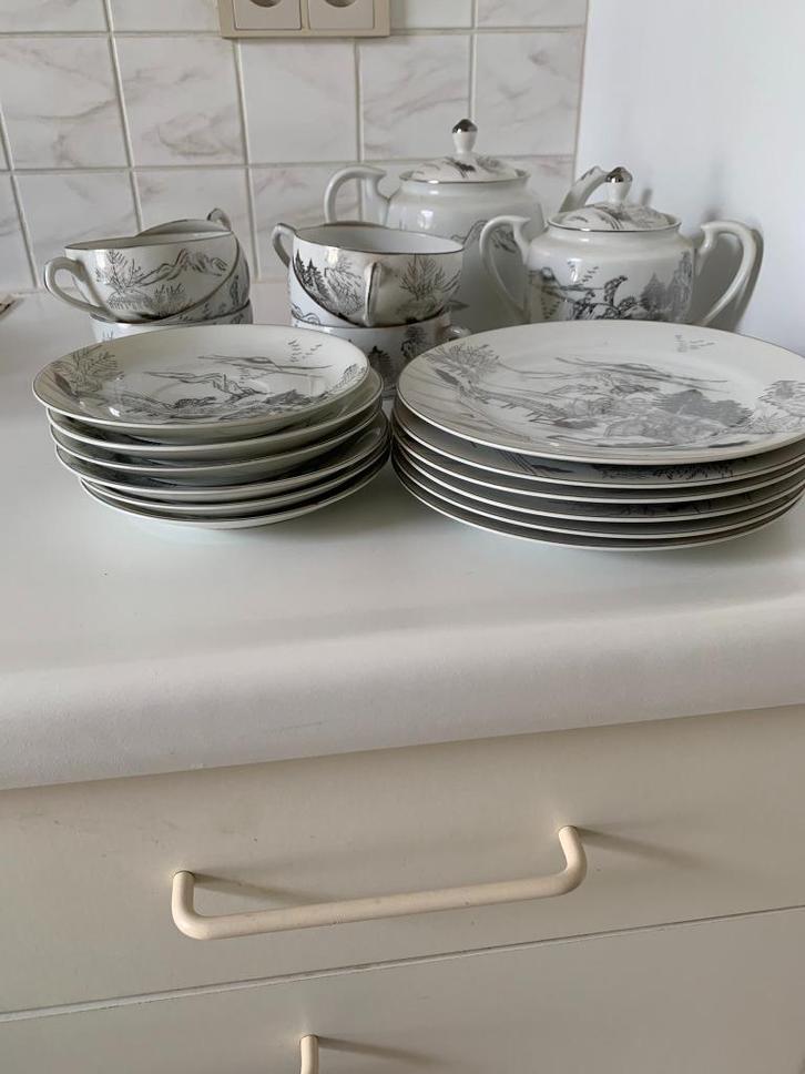 Vintage Japans Kutani porseleinen servies, Antiek en Kunst, Antiek | Porselein, Ophalen of Verzenden