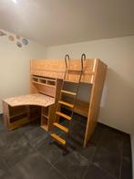 Bed & Bureau, Huis en Inrichting, Slaapkamer | Bedden, 90 cm, Eenpersoons, Bruin, Zo goed als nieuw