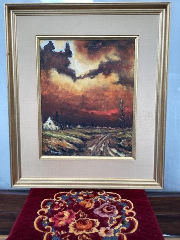 Zonsondergang/ olie op doek - get. J.vanpoucke 1969 beschikbaar voor biedingen