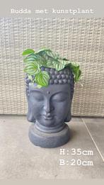 Budda met kunstplant 35cm x 20cm, Jardin & Terrasse, Pots de fleurs, Synthétique, 25 à 40 cm, Enlèvement, Utilisé