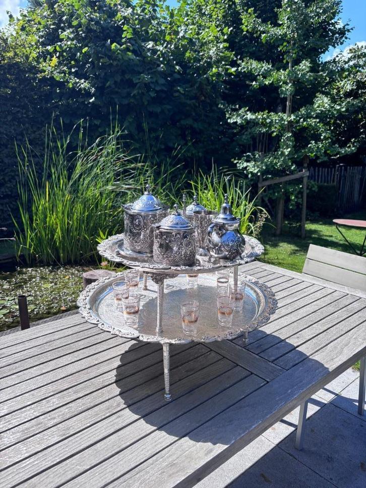 Authentieke Marokkaanse theeset, Antiek en Kunst, Antiek | Zilver en Goud, Zilver, Ophalen