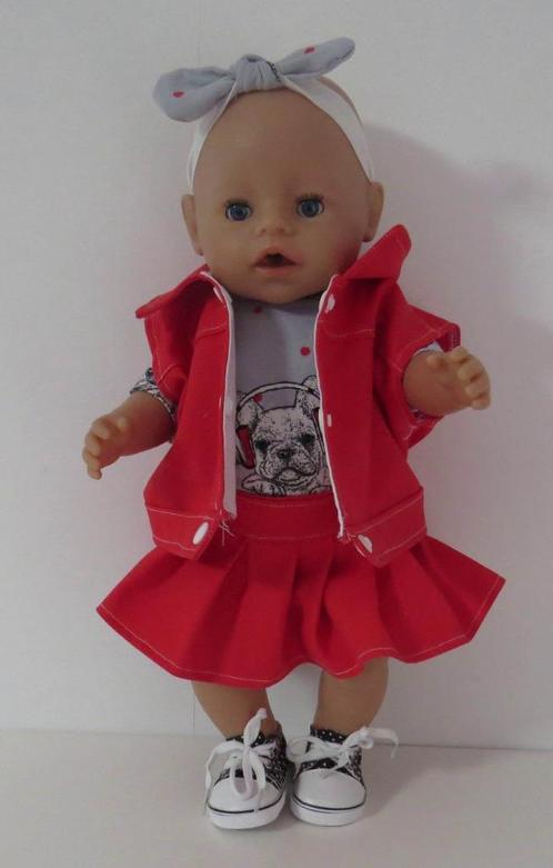 poppenkleertjes babypop born 43cm (hoodiejurk set ), Kinderen en Baby's, Speelgoed | Poppen, Nieuw, Babypop, Ophalen of Verzenden