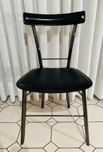 4 magnifiques chaises de cuisine en cuir noir, Comme neuf, Enlèvement, Modern, Cuir