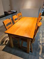 Tafel + 6 stoelen, Ophalen, Gebruikt, Eikenhout, 50 tot 100 cm