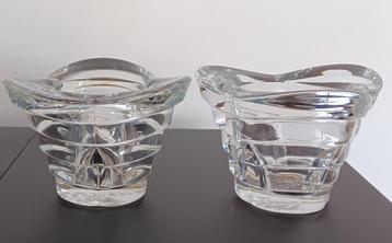 2 kaarshouders in glas  beschikbaar voor biedingen