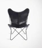 ✓ Lot 5 x FAUTEUILS modèle PAPILLONS, Pliables, Cuir Noir, Tuin en Terras, Tuinstoelen, Ophalen, Nieuw, Overige materialen, Inklapbaar