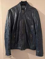 Leren jas heren, Maat 52/54 (L), Blauw, Zo goed als nieuw, Ophalen