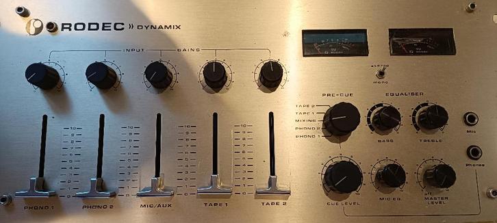 Vintage mengpaneel Rodec Dynamix, Muziek en Instrumenten, Mengpanelen, Gebruikt, 5 tot 10 kanalen, Microfooningang, Ophalen