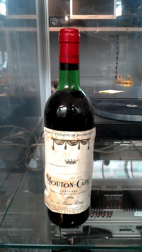 fles wijn 1976 mouton cadet ref12002973, Verzamelen, Wijnen, Gebruikt, Rode wijn, Frankrijk, Ophalen of Verzenden