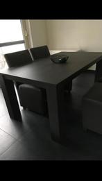 Eetkamertafel met 6 stoelen, Ophalen, Gebruikt, Overige materialen, 50 tot 100 cm