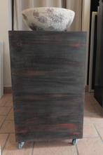 hoge kist, console, bloembak op wieltjes en los deksel, Huis en Inrichting, Woonaccessoires | Kisten, Ophalen, Minder dan 50 cm