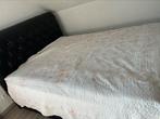 Tweepersoonsbed met matras, Huis en Inrichting, Slaapkamer | Bedden, 160 cm, Zo goed als nieuw, Zwart, Ophalen