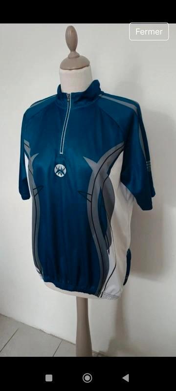 Schamp XL fietsshirt, blauw, grijs en wit. ‍, Sport en Fitness, Wielrennen, Zo goed als nieuw, Kleding, Ophalen of Verzenden