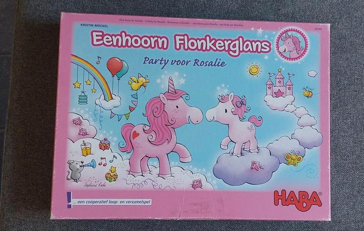 Gezelschapsspel Eenhoorn Flonkerglans van Haba, Hobby en Vrije tijd, Gezelschapsspellen | Bordspellen, Gebruikt, Een of twee spelers
