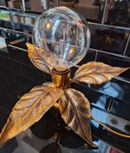 Vintage tafellampmessing massief - flowerlamp, Huis en Inrichting, Lampen | Tafellampen, Ophalen of Verzenden