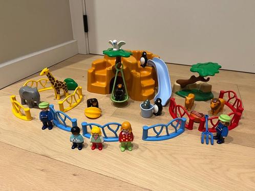 Playmobil 1.2.3 Dierenpark met uitbreiding en extra dieren, Kinderen en Baby's, Speelgoed | Playmobil, Zo goed als nieuw, Complete set
