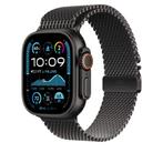 Milanees bandje zwart titanium voor Apple Watch Ultra, Ophalen of Verzenden, Zo goed als nieuw, Zwart, Apple