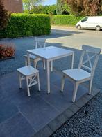 IKEA tafel + 2 stoelen +1 witte kruk, Huis en Inrichting, Tafels | Eettafels, Ophalen, Gebruikt, Rechthoekig