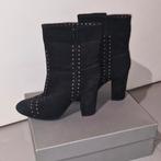 Zwarte enkellaarzen met hak (38), Progetto Glam, Comme neuf, Boots et Botinnes, Noir