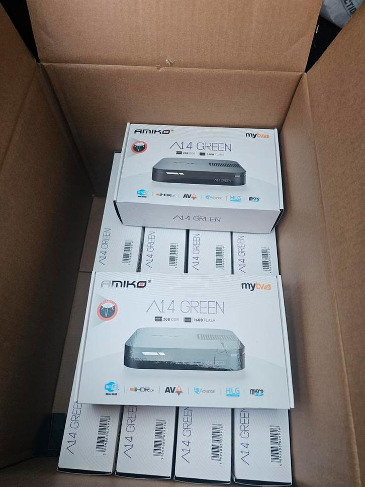 Amiko A14 Boitier  Android Vert, Audio, Tv en Foto, Mediaspelers, Nieuw, HDMI, USB 2.0, Ophalen