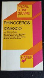 Profil d'une oeuvre : RHINOCEROS (Ionesco), Boeken, Verzenden, Gelezen, Etienne FROIS, Europa overig