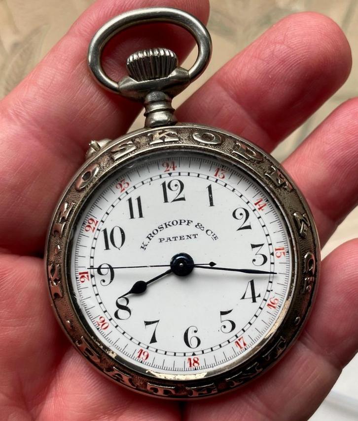 Bekijk de trein- en vliegtuigtrein van K ROSKOPF, Handtassen en Accessoires, Horloges | Heren, Zo goed als nieuw, Zakhorloge, Omega