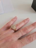 18 karaats gouden diamanten ring, Handtassen en Accessoires, Ringen, Goud, Goud, Met edelsteen, Ophalen of Verzenden